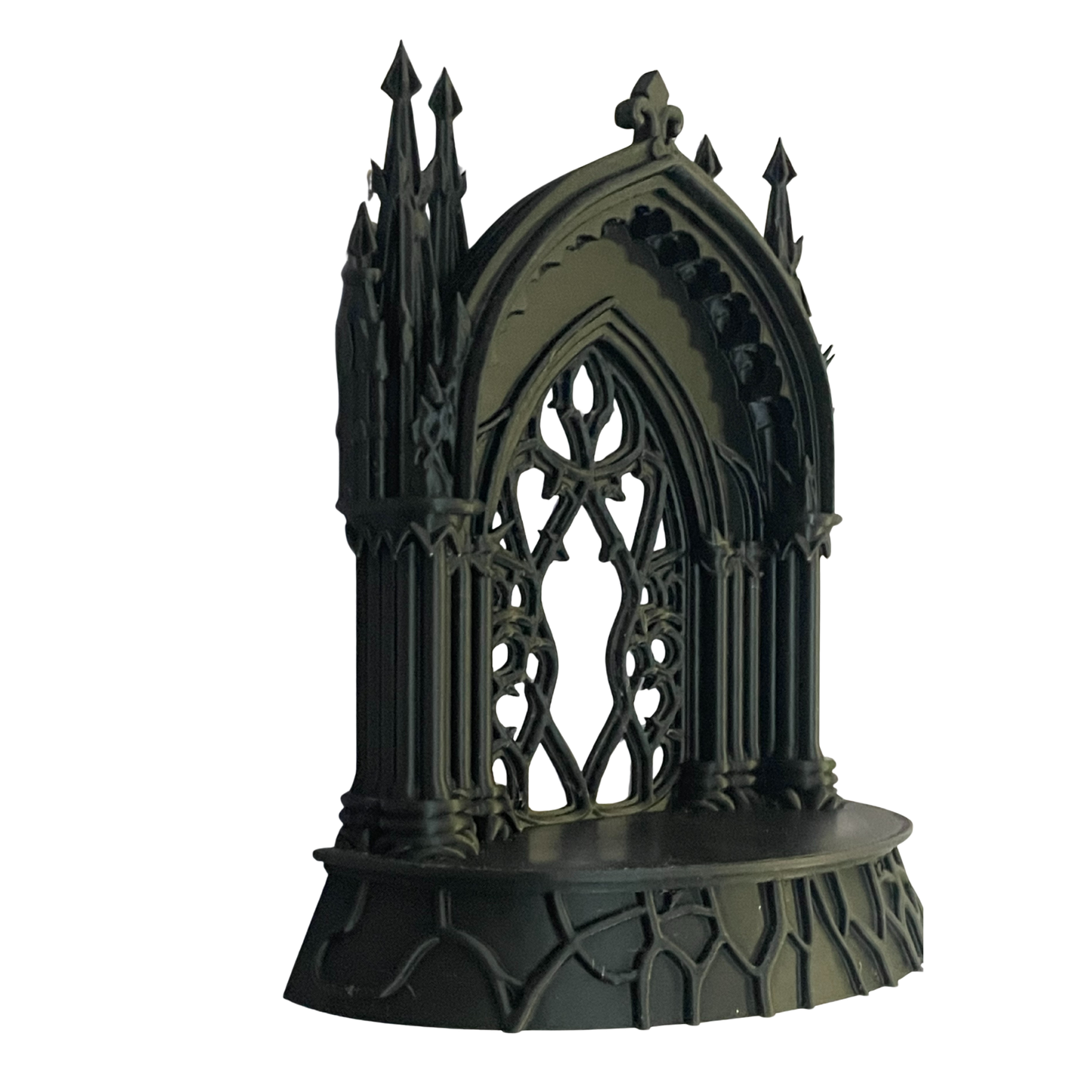 Gothic Cathedral Wall Mount or Tabletop Shelf – Matte Black Mini Altar Display