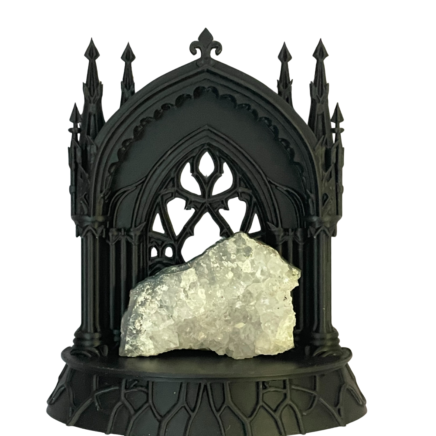 Gothic Cathedral Wall Mount or Tabletop Shelf – Matte Black Mini Altar Display