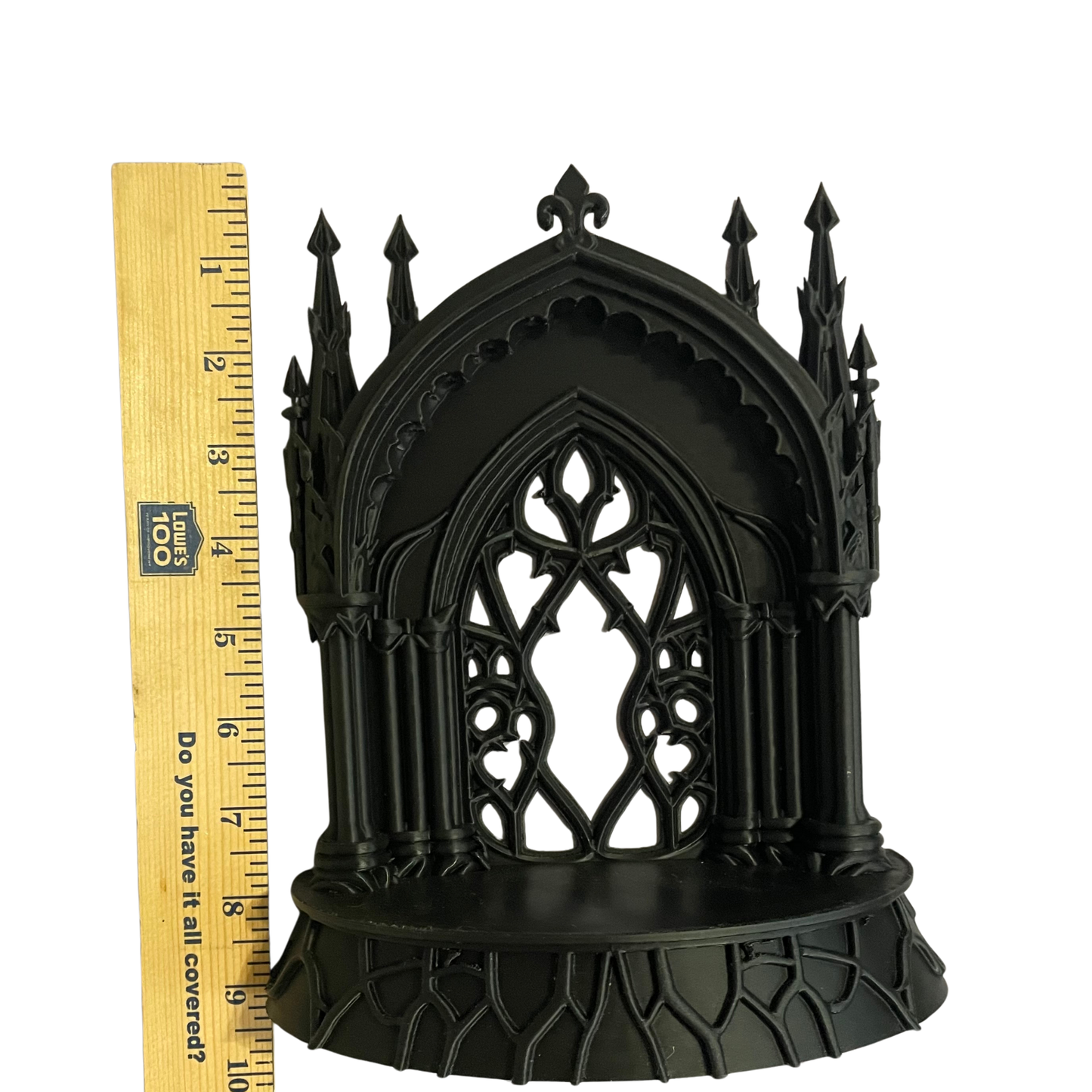 Gothic Cathedral Wall Mount or Tabletop Shelf – Matte Black Mini Altar Display