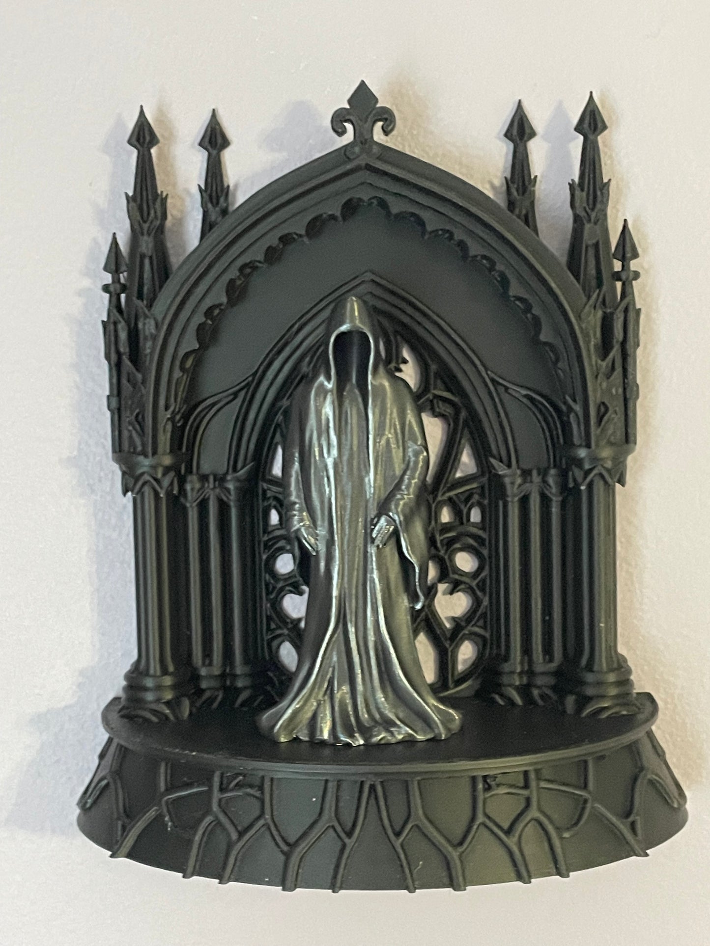 Gothic Cathedral Wall Mount or Tabletop Shelf – Matte Black Mini Altar Display
